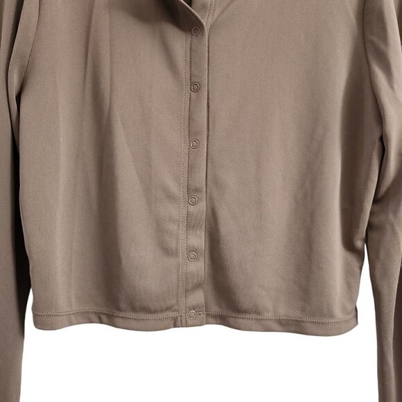 LPA Revolve Thalia Cardigan Top Large Brown Snap Button Long Sleeve Blouse - Picture 5 of 12